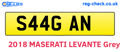 S44GAN are the vehicle registration plates.