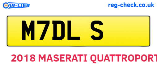 M7DLS are the vehicle registration plates.