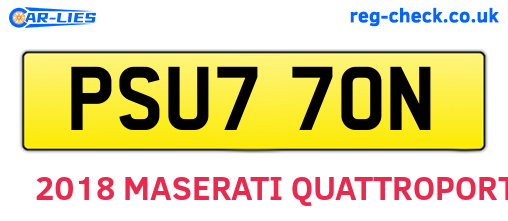 PSU770N are the vehicle registration plates.