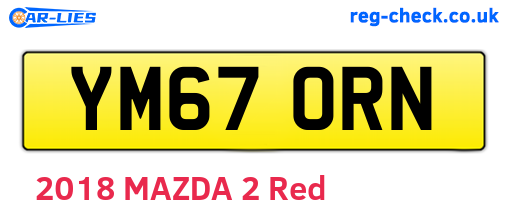 YM67ORN are the vehicle registration plates.