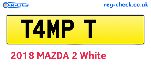 T4MPT are the vehicle registration plates.
