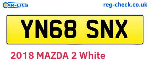 YN68SNX are the vehicle registration plates.