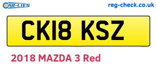 CK18KSZ are the vehicle registration plates.