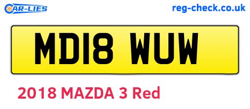 MD18WUW are the vehicle registration plates.