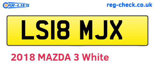 LS18MJX are the vehicle registration plates.