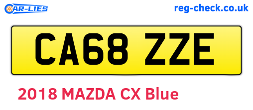 CA68ZZE are the vehicle registration plates.
