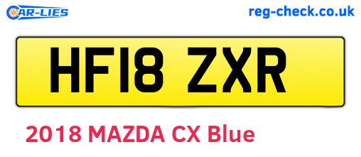 HF18ZXR are the vehicle registration plates.