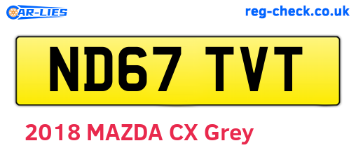 ND67TVT are the vehicle registration plates.