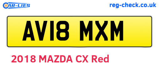 AV18MXM are the vehicle registration plates.