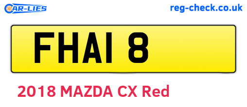 FHA18 are the vehicle registration plates.
