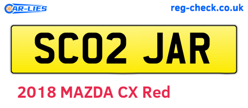SC02JAR are the vehicle registration plates.