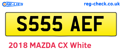 S555AEF are the vehicle registration plates.
