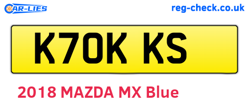 K70KKS are the vehicle registration plates.