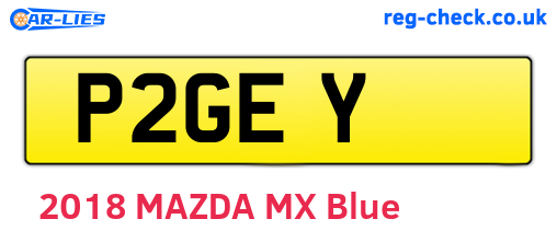 P2GEY are the vehicle registration plates.