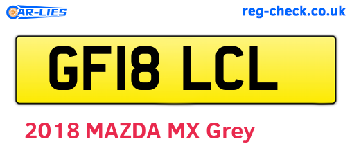 GF18LCL are the vehicle registration plates.