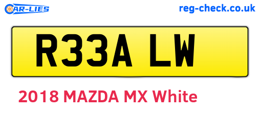 R33ALW are the vehicle registration plates.