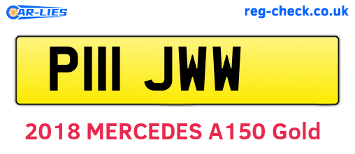 P111JWW are the vehicle registration plates.