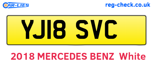 YJ18SVC are the vehicle registration plates.