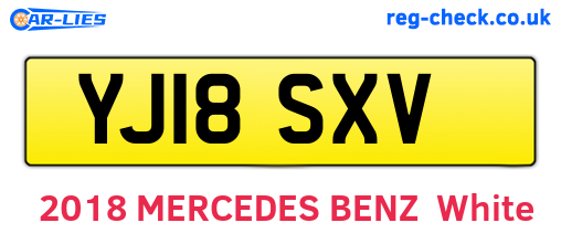 YJ18SXV are the vehicle registration plates.