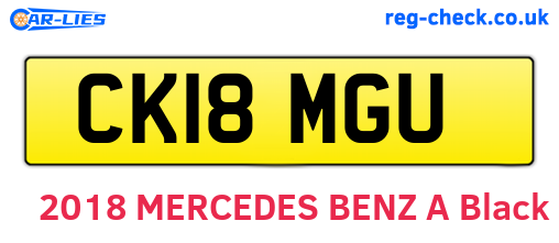 CK18MGU are the vehicle registration plates.