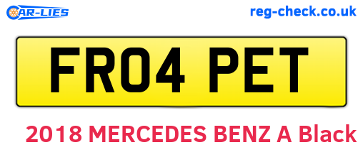 FR04PET are the vehicle registration plates.