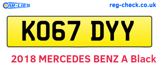 KO67DYY are the vehicle registration plates.