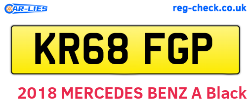 KR68FGP are the vehicle registration plates.