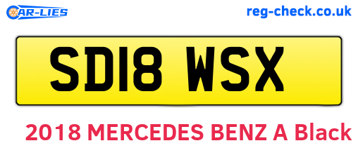SD18WSX are the vehicle registration plates.