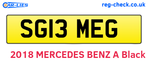 SG13MEG are the vehicle registration plates.