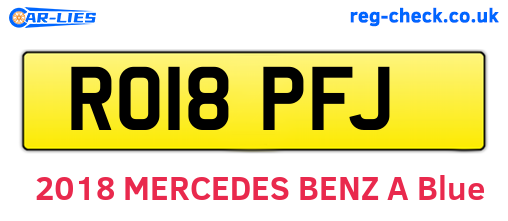 RO18PFJ are the vehicle registration plates.