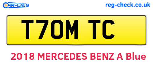 T70MTC are the vehicle registration plates.