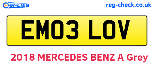 EM03LOV are the vehicle registration plates.