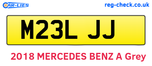M23LJJ are the vehicle registration plates.