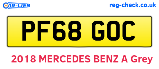 PF68GOC are the vehicle registration plates.