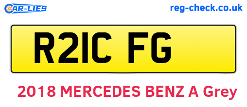 R21CFG are the vehicle registration plates.