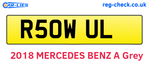 R50WUL are the vehicle registration plates.