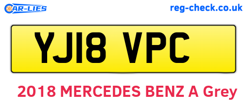 YJ18VPC are the vehicle registration plates.