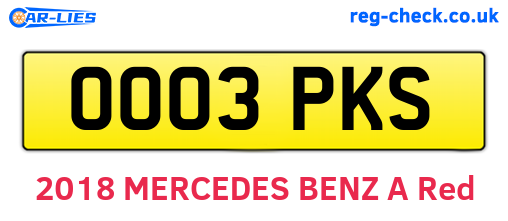OO03PKS are the vehicle registration plates.