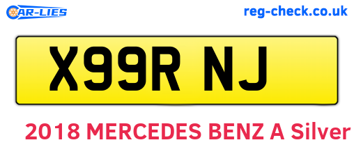 X99RNJ are the vehicle registration plates.