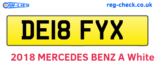 DE18FYX are the vehicle registration plates.