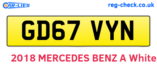 GD67VYN are the vehicle registration plates.