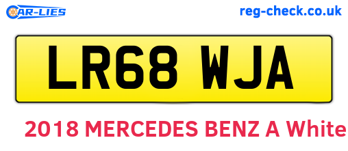 LR68WJA are the vehicle registration plates.