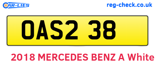 OAS238 are the vehicle registration plates.