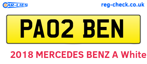 PA02BEN are the vehicle registration plates.