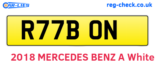 R77BON are the vehicle registration plates.