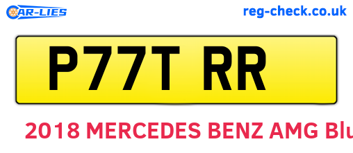 P77TRR are the vehicle registration plates.