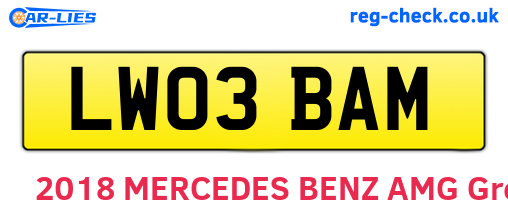 LW03BAM are the vehicle registration plates.
