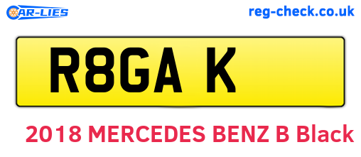 R8GAK are the vehicle registration plates.