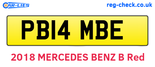 PB14MBE are the vehicle registration plates.