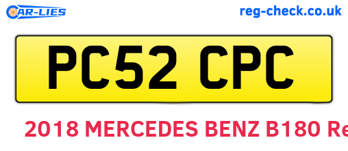 PC52CPC are the vehicle registration plates.